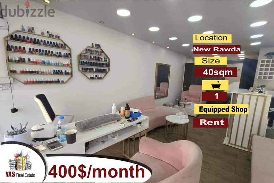 New Rawda 40m2 | Equipped Shop | Rent | Perfect Investment | AA 0