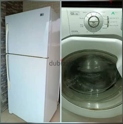 refrigerator LG 21 ft inverter +washing machine 9 kilos with dryer