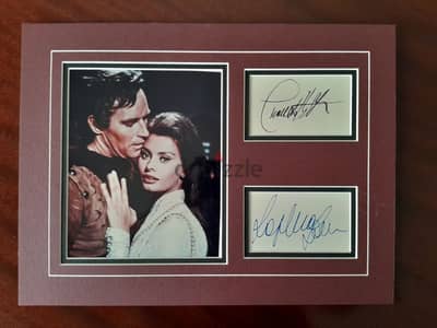 EL CID 1961  Charlton Heston/Sophia Lauren signitures collage unframed