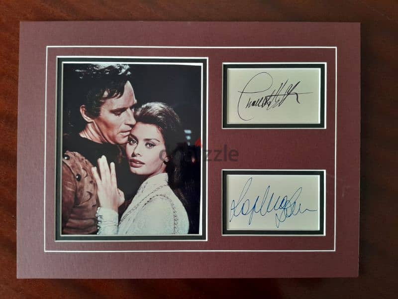 EL CID 1961  Charlton Heston/Sophia Lauren signitures collage unframed 0