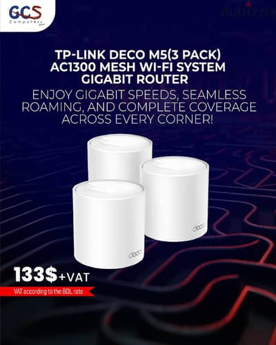 TP-Link Deco M5(3 Pack) AC1300 Mesh Wi-Fi System Gigabit Router