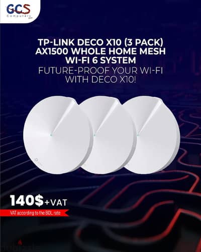 TP-Link Deco X10 (3 Pack) AX1500 Whole Home Mesh Wi-Fi 6 System