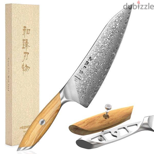 Professional Damascus japanese chef knife / knife sharpener whetstone 2