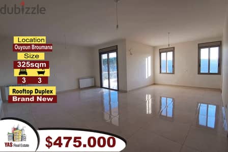 Ouyoun Broumana 325m2 | Rooftop Duplex | Brand New | View | AMK |