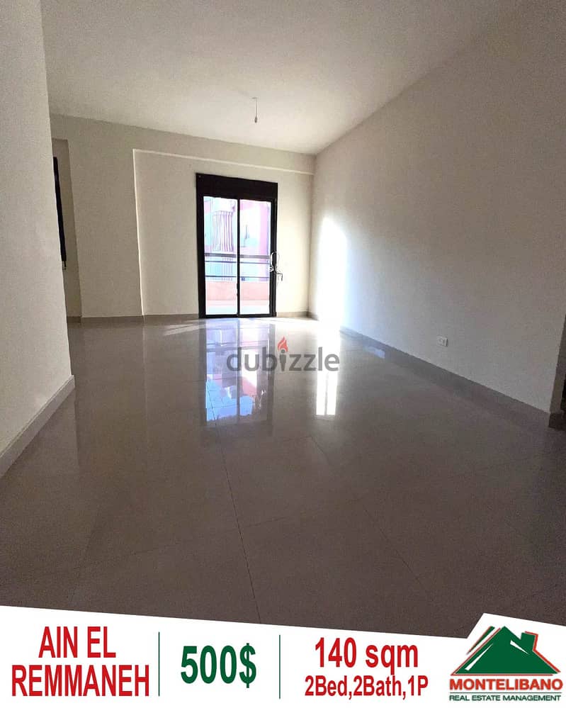 140 sqm apartment for rent in Ain el Remmaneh!! 0