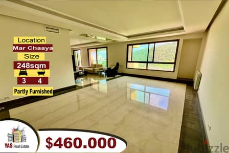 Mar Chaaya 248m2 | Partly Furnished | Decorated | Luxury | AMK |