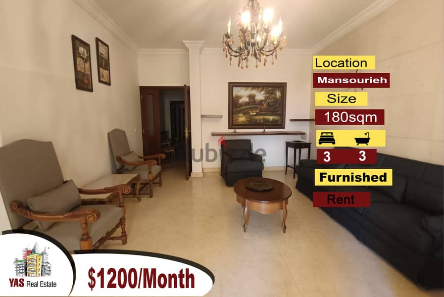 Mansourieh 180sqm | High End| Furnished | Rent | AA| 0