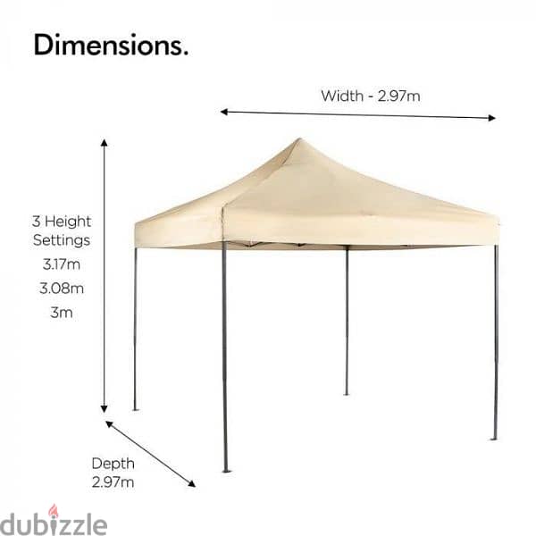 VonHaus Pop-Up Premium Pavilion - 3 x 3m Beige 1