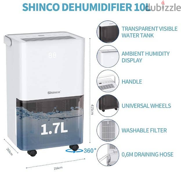 Shinco 10L/Day Compressor Dehumidifier 1