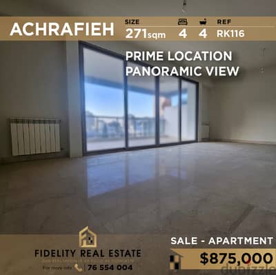 Apartment for sale in Achrafieh RK116 شقة للبيع في الاشرفية