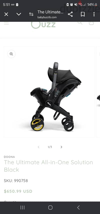 Doona car seat and stroller 2 in 1. Used for 6 months only.