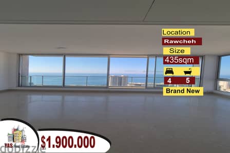 Rawcheh 435m2 | Astonishing Sea View | Luxury Flat | Brand New | PA |