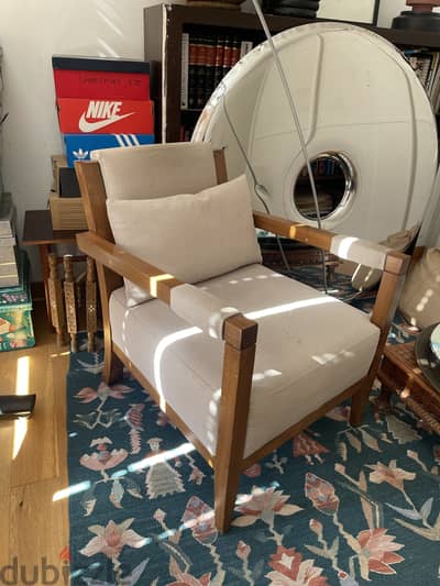 2 wooden Armchairs (designer)