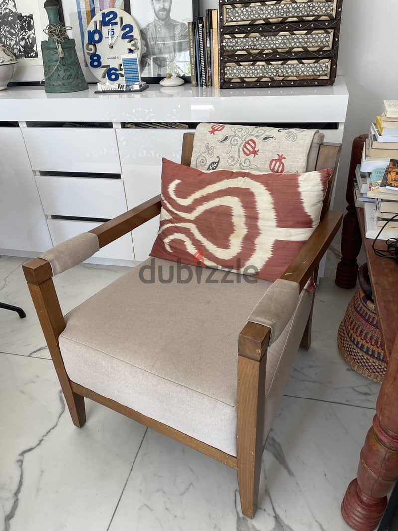 2 wooden Armchairs (designer) 1