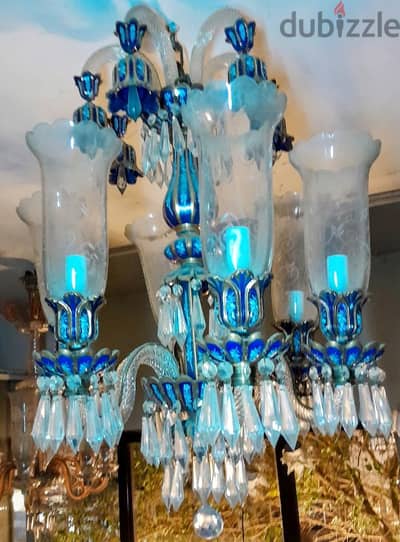 Turquish blue cristal chandelier