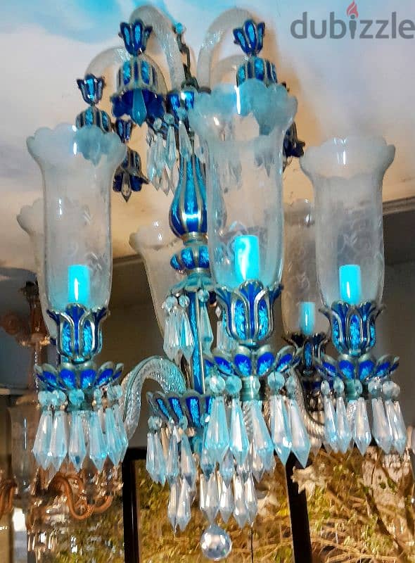 Turquish blue cristal chandelier 0