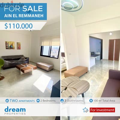 TWO Small Furnished Apartments For Sale In Ain El Remmaneh ain0073dpst