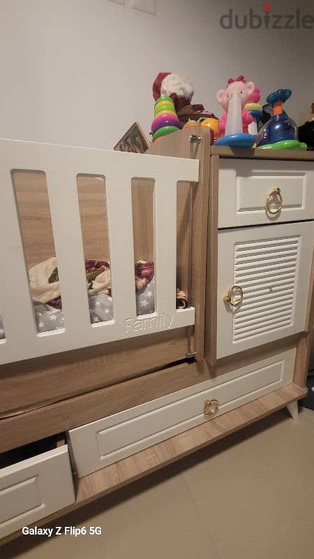 baby toddler wooden bedwith storage 1