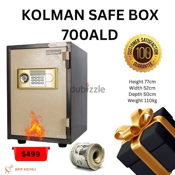 Kolman Safe Box all Sizes New 12