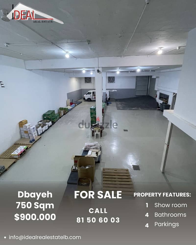 750 sqm Warehouse for Sale in Dbayeh REF#Bdc5001 0