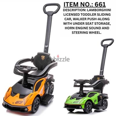 Car Kids Lamborghini Foot To Floor with handle 661 green exclusive & b