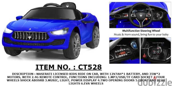 Car Kids Maserati CT-528 Blue great and new price