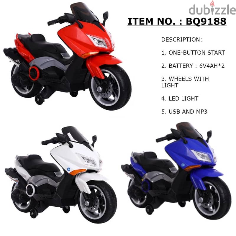 motorcycle Kids BQ-9188 white exclusive and new offer 0