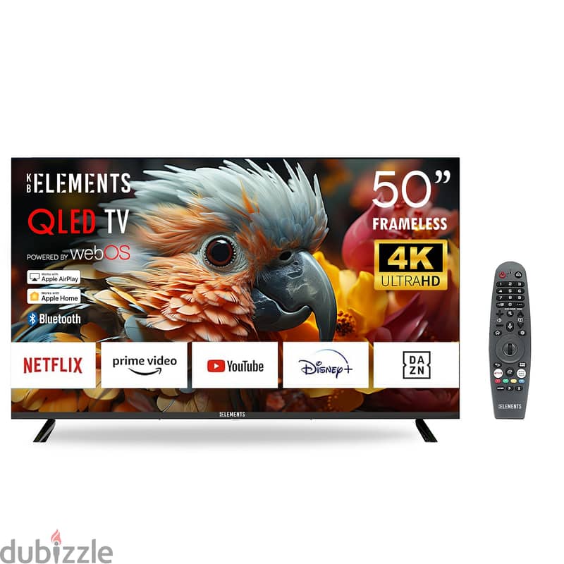 German KB Elements 50″ Inch QLED Led Tv UHD 4K Smart Frameless – webOS 1