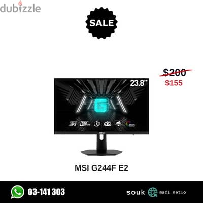 MSI G244F E2 Gaming Monitor - 180hz - 24inch