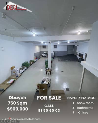 750 sqm Warehouse for Sale in Dbayeh REF#BDC5001