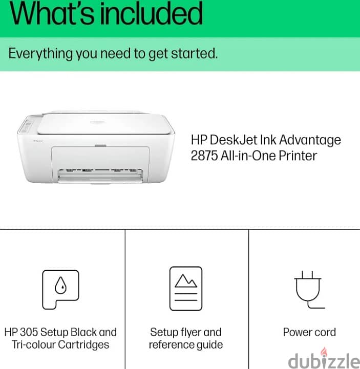 HP DeskJet 2875 Wireless All-in-One Printer Print, Scan, Copy- White 6 5