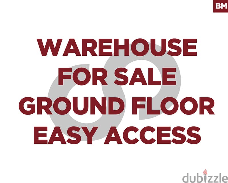 EASY ACCESS WAREHOUSE FOR SALE -GROUND FLOOR-Zouk Mikayel REF#BM117385 0