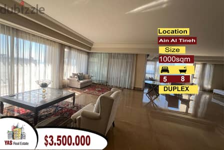 Ain Al Tineh 1000m2 | Duplex | Ultra Prime Built | Lux Decor | PA |