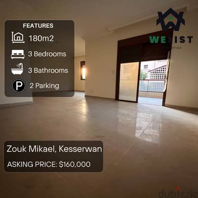 180sqm Apartment for sale in Zouk Mikael  Reference: MA25JSZM180160