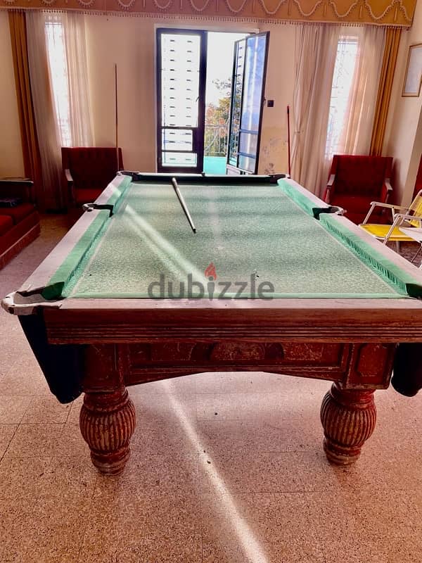 OLD ANTIQUE HEAVY RARE  billiard english pool table 2