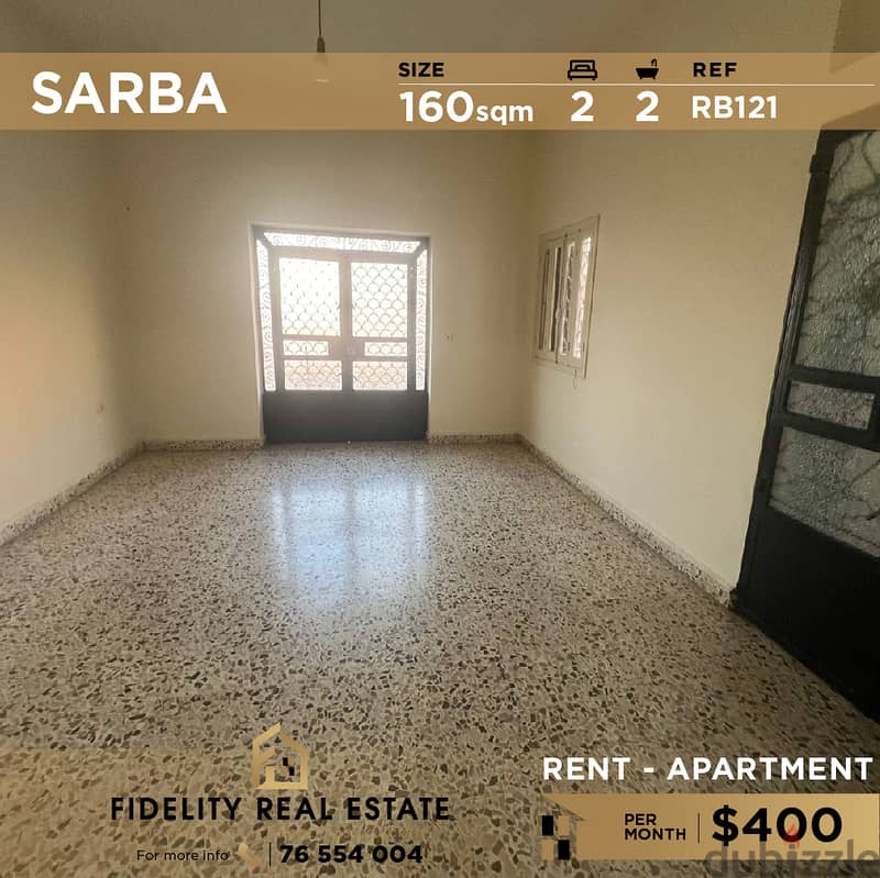 Apartment for rent in Sarba RB121 شقة للإيجار في صربا 0