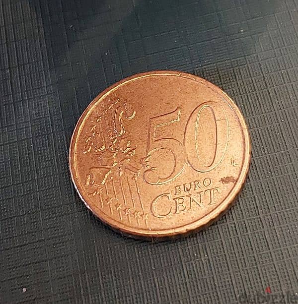 Greece 50 Euro cents (1st map) 2002 indented edge 0