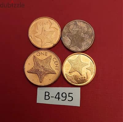 Bahamas Lot # B-495 set of 4 old coins