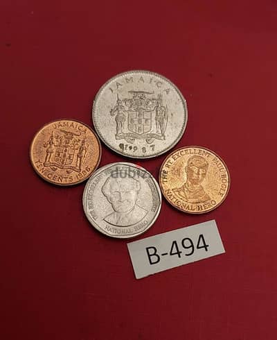 Jamaica Lot # B-494 set of 4 old coins