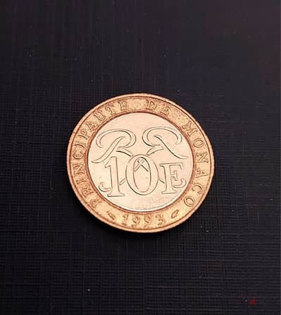 1993 Monaco 10 Francs Bimetallic coin