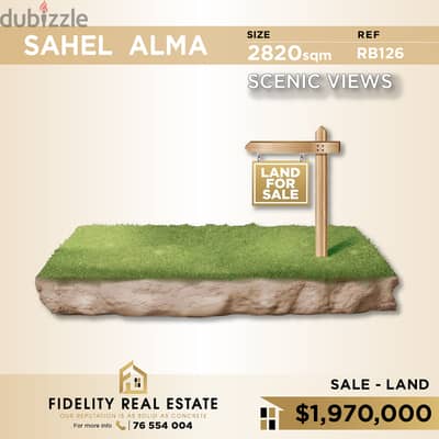 Land for sale in Sahel Alma RB126 أرض للبيع بساحل علما