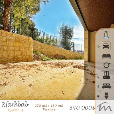 Kfarehbab | Brand New 270m² + 150m² 2 Terraces | 6 Underground Parking