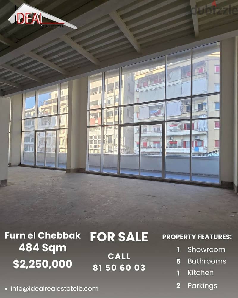 484 sqm Showroom for sale in Furn el Chebbak , Baabda REF#JPT22172 0