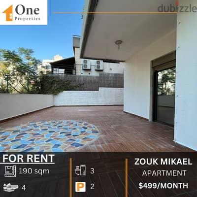 APARTMENT FOR RENT IN ZOUK MIKAEL