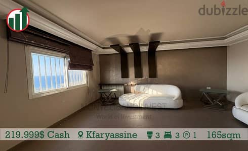 FULLY FURNISHED APARTMENT FOR SALE IN KFARYASINE!! OPEN SEA VIEW!!