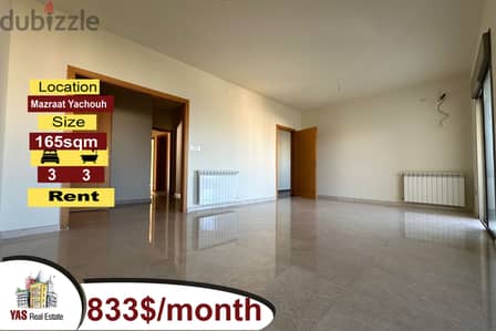 Mazraat Yachouh 165m2 | Rent | Partial View | Flat | KR |