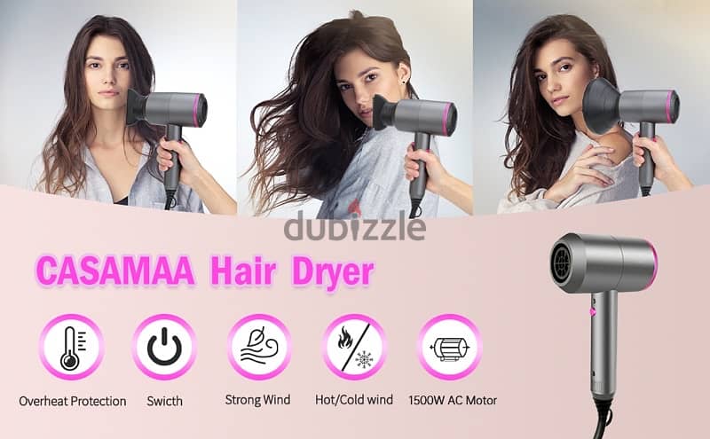 CASAMAA Professional Ionic Hair Dryer with 2 Speed 3 Heat Setting 7