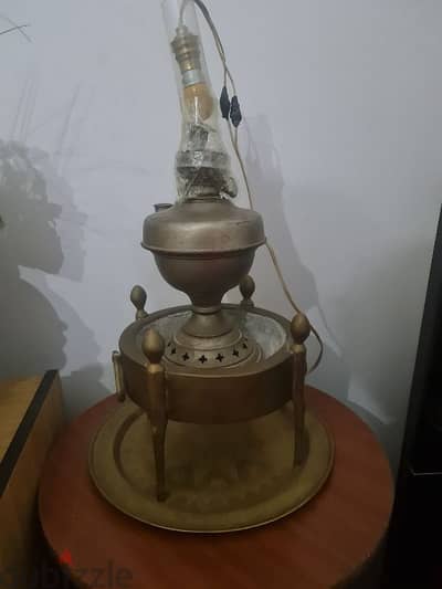 Antique Brass Gas Lamp with Modern Electric Conversion