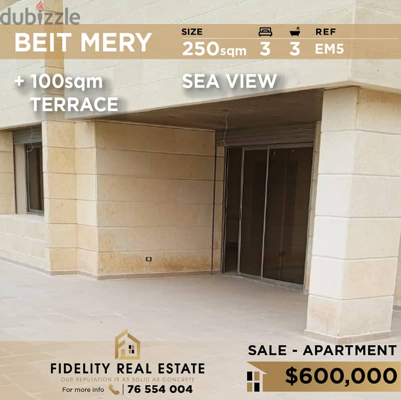 Apartment for sale in Beit Mery EM5 شقة  للبيع في بيت مري 0