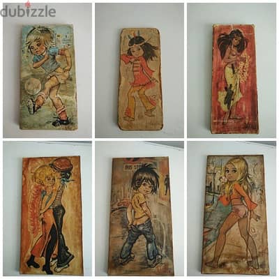 Vintage Idylle paintings on wood - Not Negotiable